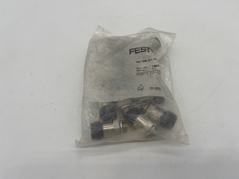 Raccordo ad innesto�qs-v0-g1/8 � 8�filettatura maschio con esagono esterno. Size = Dimensione nominale standard = 5 mm confezione da 10 pezzi QS-V0-G1/8-8