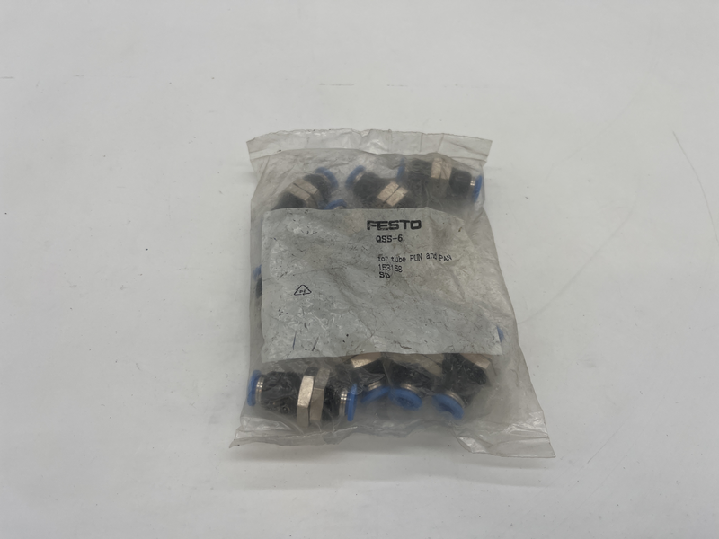 Raccordo rapido diritto con diametro tubo 6 mm. Pressione di esercizio fino a 10 bar confezione da 10 pezzi QSS-6