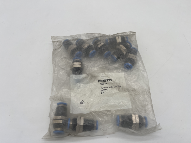 Raccordo rapido diritto con diametro tubo 8 mm. Pressione di esercizio fino a 10 bar confezione da 10 pezzi QSS-8
