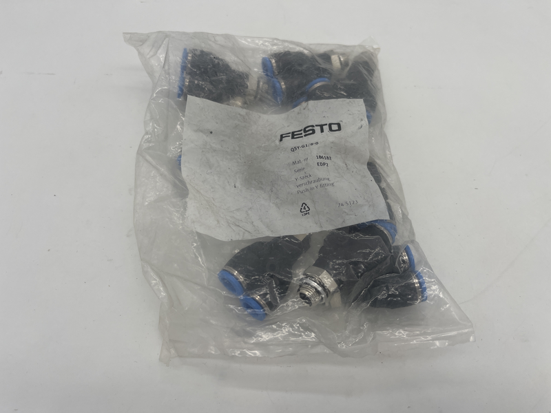 Raccordo rapido a Y con filettatura G1/8 e diametro tubo 8 mm. Pressione di esercizio fino a 10 bar confezione da 10 pezzi QSY-G1/8-8
