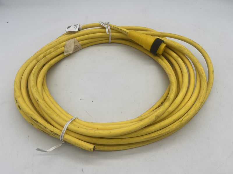 CORDSET, 1-1/8\'' FEMALE STRAIGHT, 10 POLE, 30 FT CABLE, PUR, YELLOW Rk 100m-652/30f