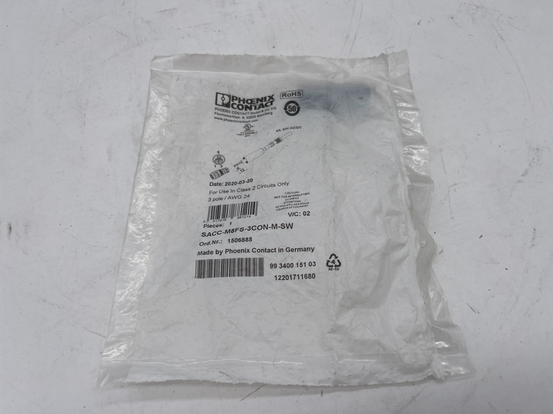 Connettore m12 femmina Sacc-m8fs-3con-m-sw