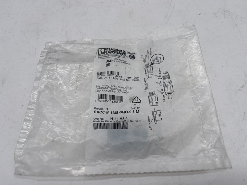 Connettore m8 femmina Sacc-m 8ms-3qo-0,5-m