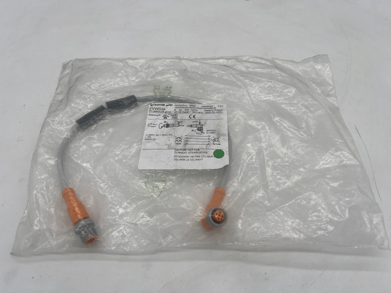 0,3 m PUR, M12 konektory, 4 x 0,34 mm2 (42 x średnica 0,1 mm) / 4 x 0,34 mm2 Vdoah040scs00,3t04stgh040scs