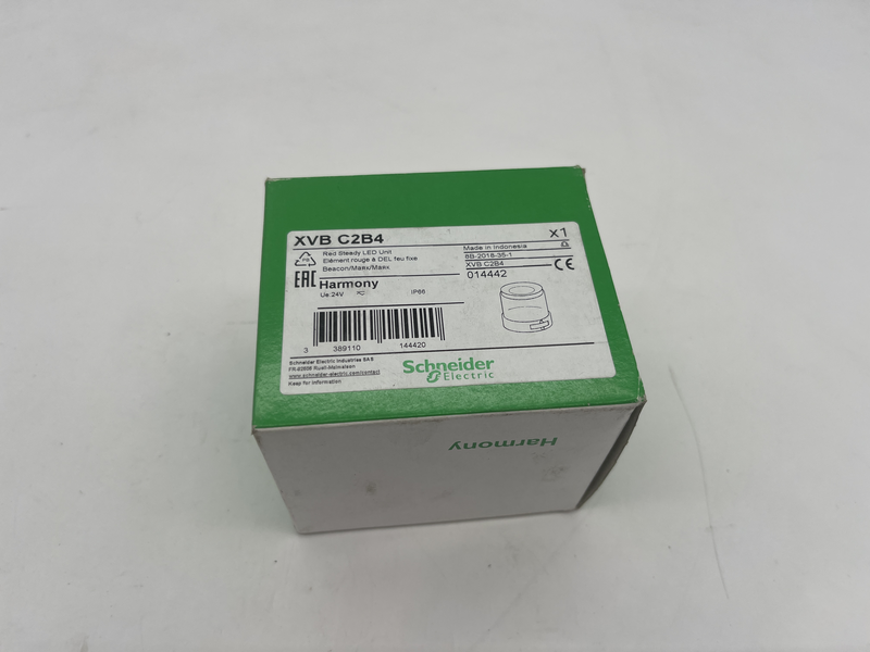 RED ILLUMINATED LENS, HARMONY XVB UNIVERSAL, W/ INTEGRATED LED, 24 V AC/DC, 30 MA, 55 DEG C XVB-C2B4