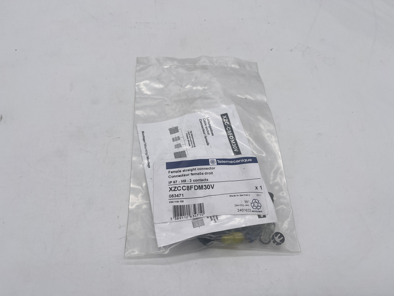 Female straight connector Xzcc8fdm30v