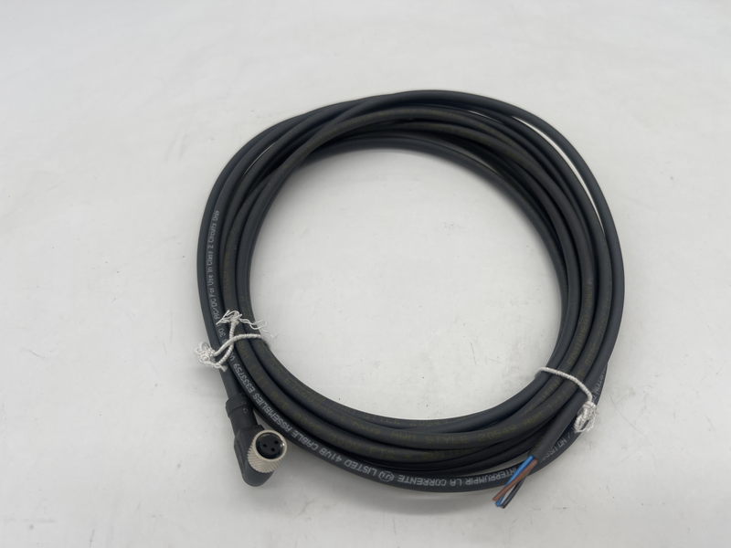 Pre wired connectors XZ, elbowed female, M8, 4 pins, cable PUR 5 m Xzcp1041l5