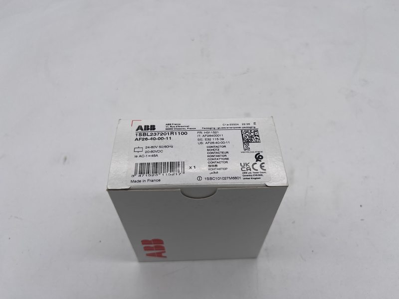 Contattore serie AF, 4 poli, 4 NA, 45 A, 11 kW, bobina 24 V ca/cc af26-40-00-11